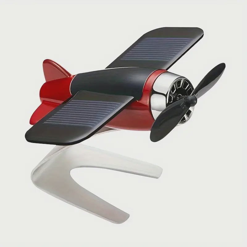 Solar Powered Airplane Air Freshener (Red)