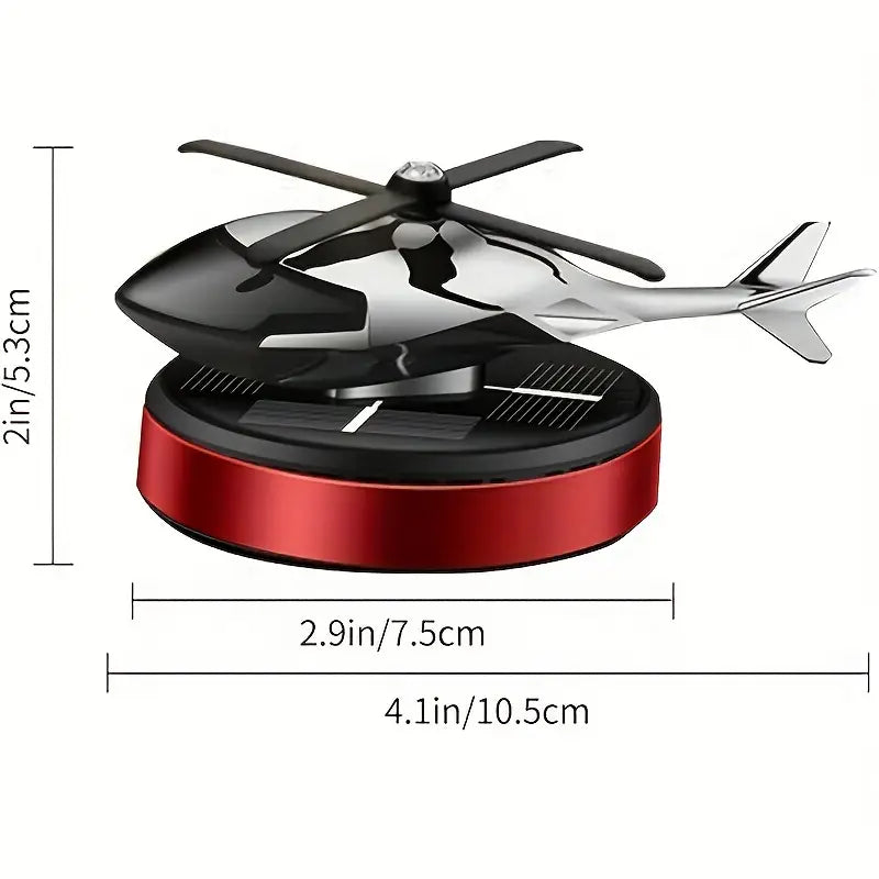 Solar Powered Helicopter Air Freshener RED