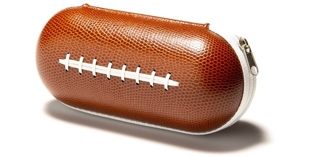 Football Faux Leather Zipper Sunglasses Cases