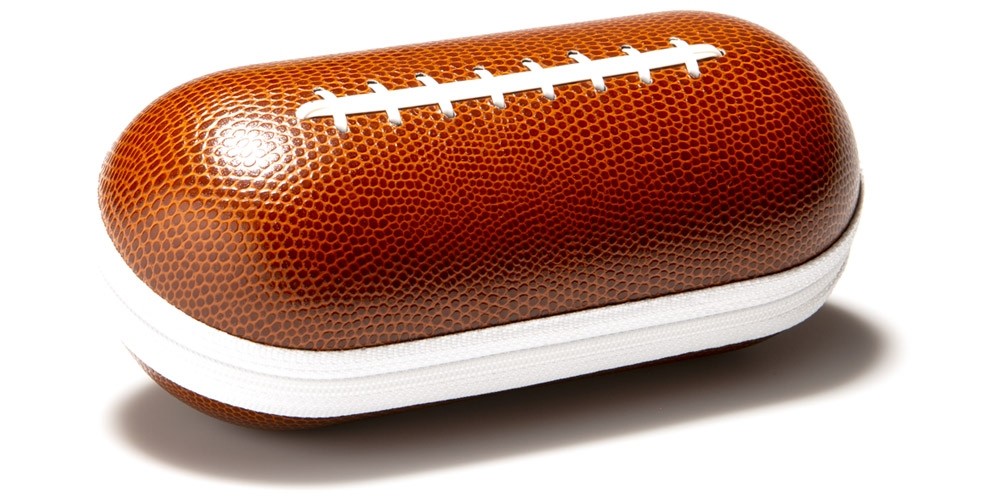 Football Faux Leather Zipper Sunglasses Cases