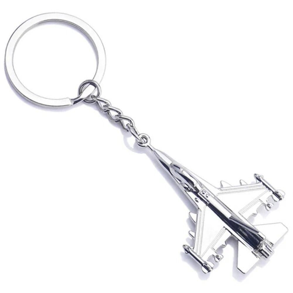 Keyring Silver Fighter Jet